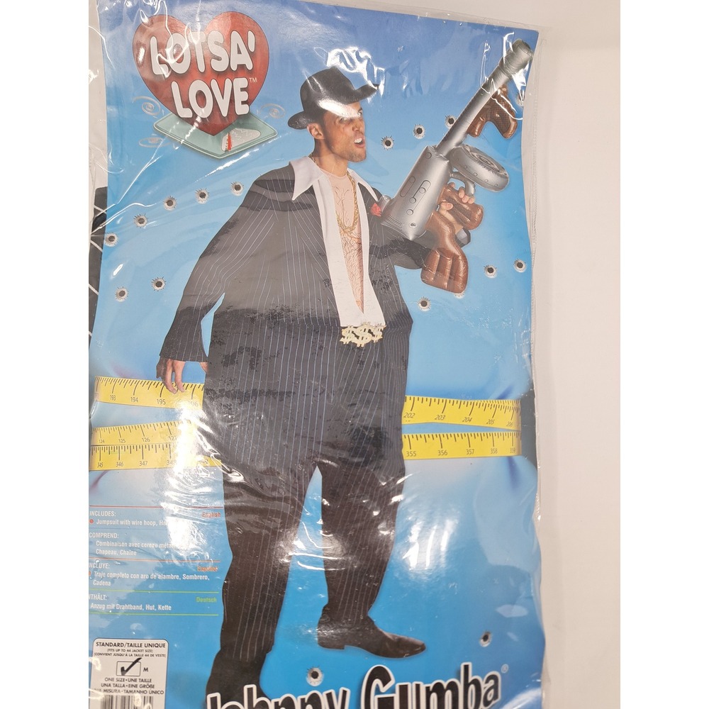 Rubie's Johnny Gumba Mobster Costume Pinstripe Fat Suit 880598 Sz Adult Standard